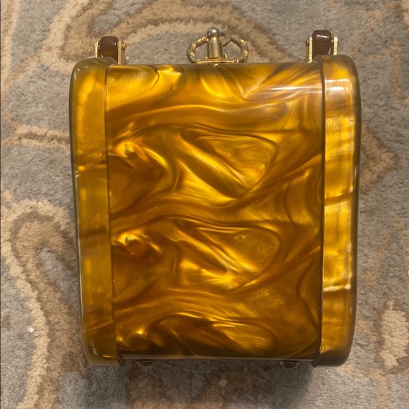 Vintage Butterscotch Gold Stylecraft Women's Bag LUCITE $75 - Picture 3 of 6